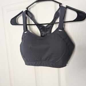 Syrokan Womens Sports Bra Size 32D Gray Athletic Wireless Adjustable Athletic